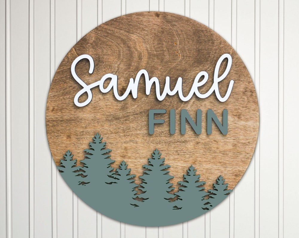 Woodland Nursery Name Sign