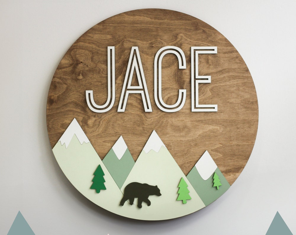 Woodland Theme Name Sign