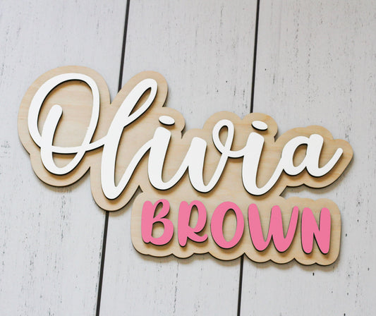 Wooden Outlined Name Sign l Nursery Name Sign l Custom Name Sign l 3D Layered Wood Name Sign