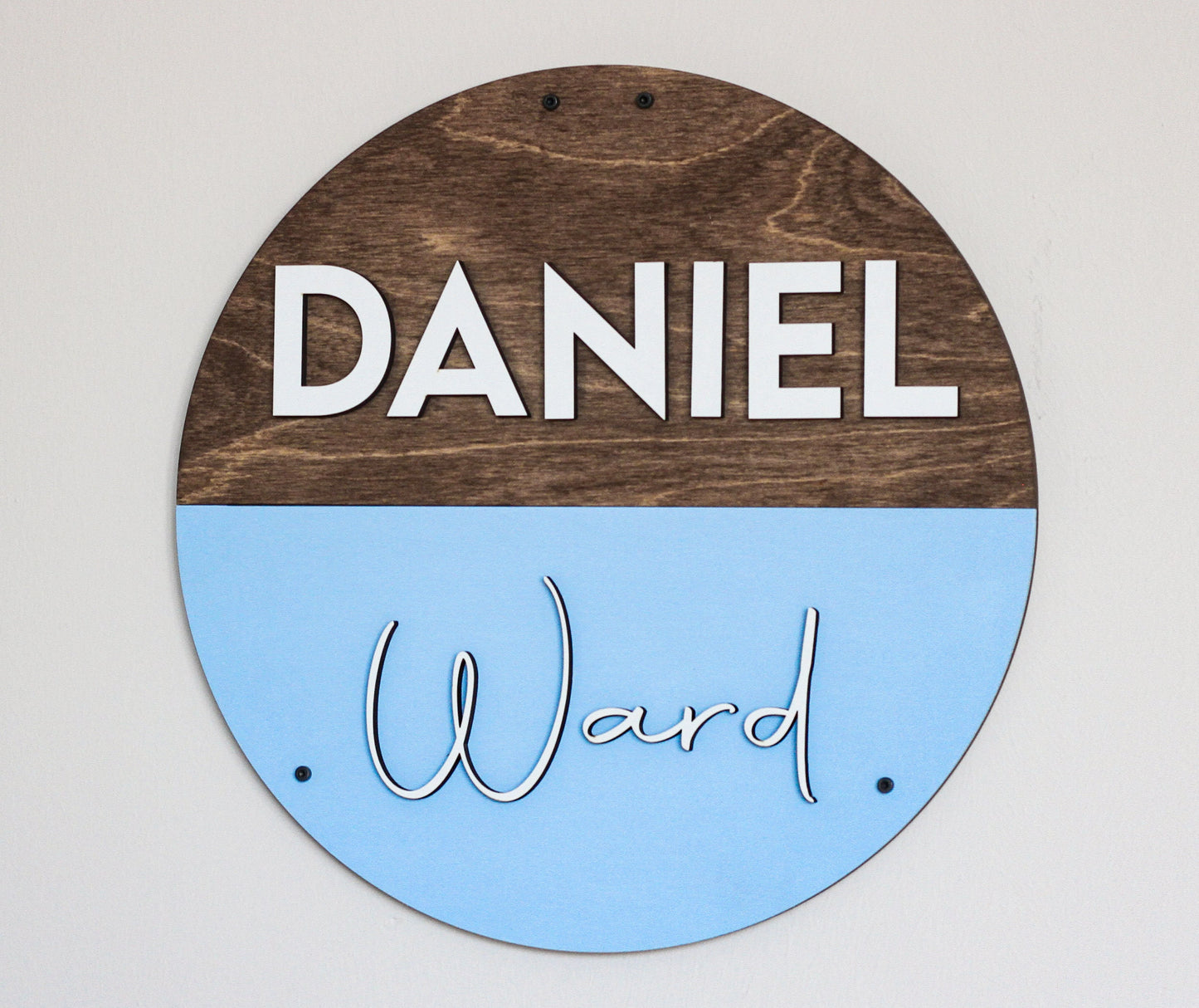 Color Dip Block Custom Baby Name Sign l Circle Name Sign l