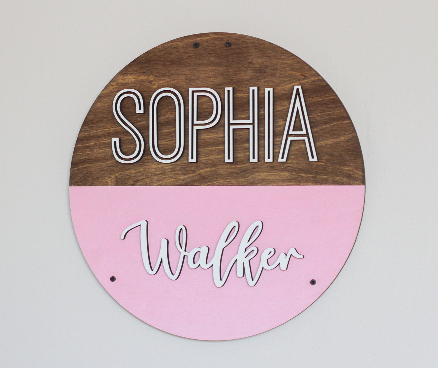 Color Dip Block Custom Baby Name Sign l Circle Name Sign l