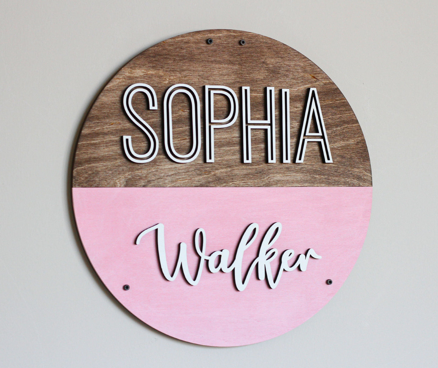 Color Dip Block Custom Baby Name Sign l Circle Name Sign l