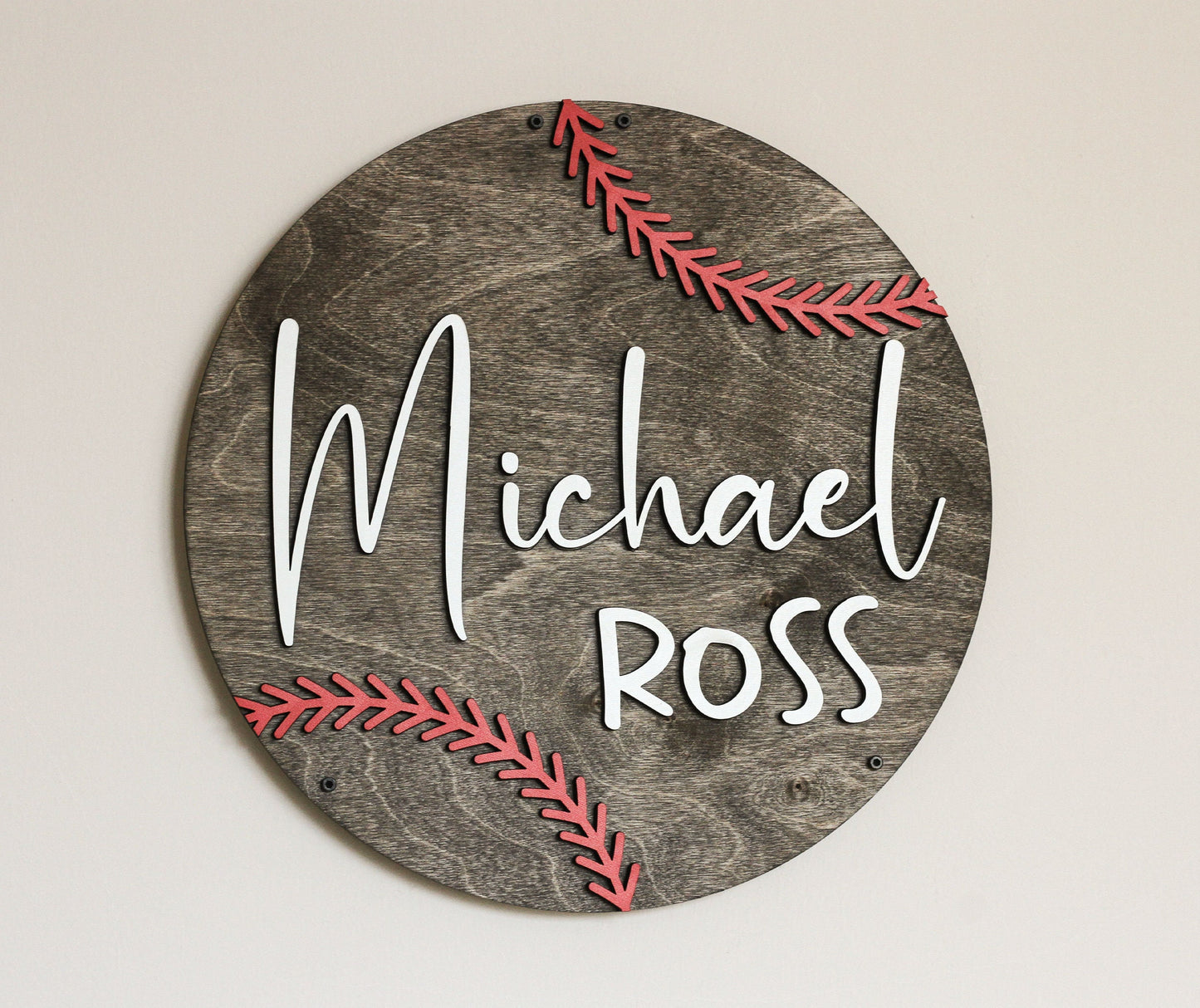 Baseball Name Sign l Nursery Decor l Kids Room Decor l Custom Baseball Name Sign l Baseball Baby Sign l Sports Nursery Decor l Round Sign