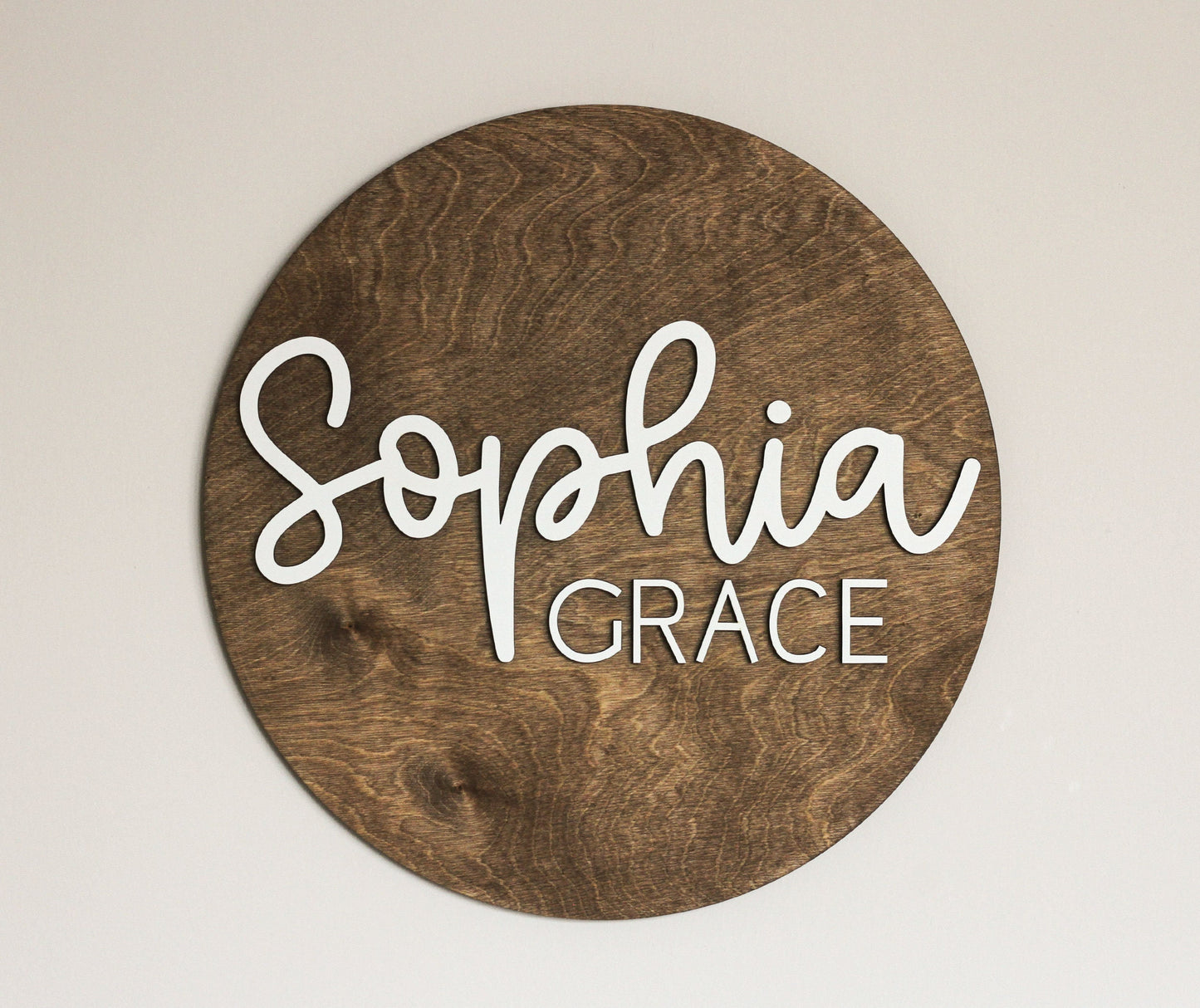 Round 3D Nursery Name Sign l Wooden Name Sign l Custom Wood Baby Sign l 12-36 inches Round Sign l Newborn Round Sign l Name Reveal