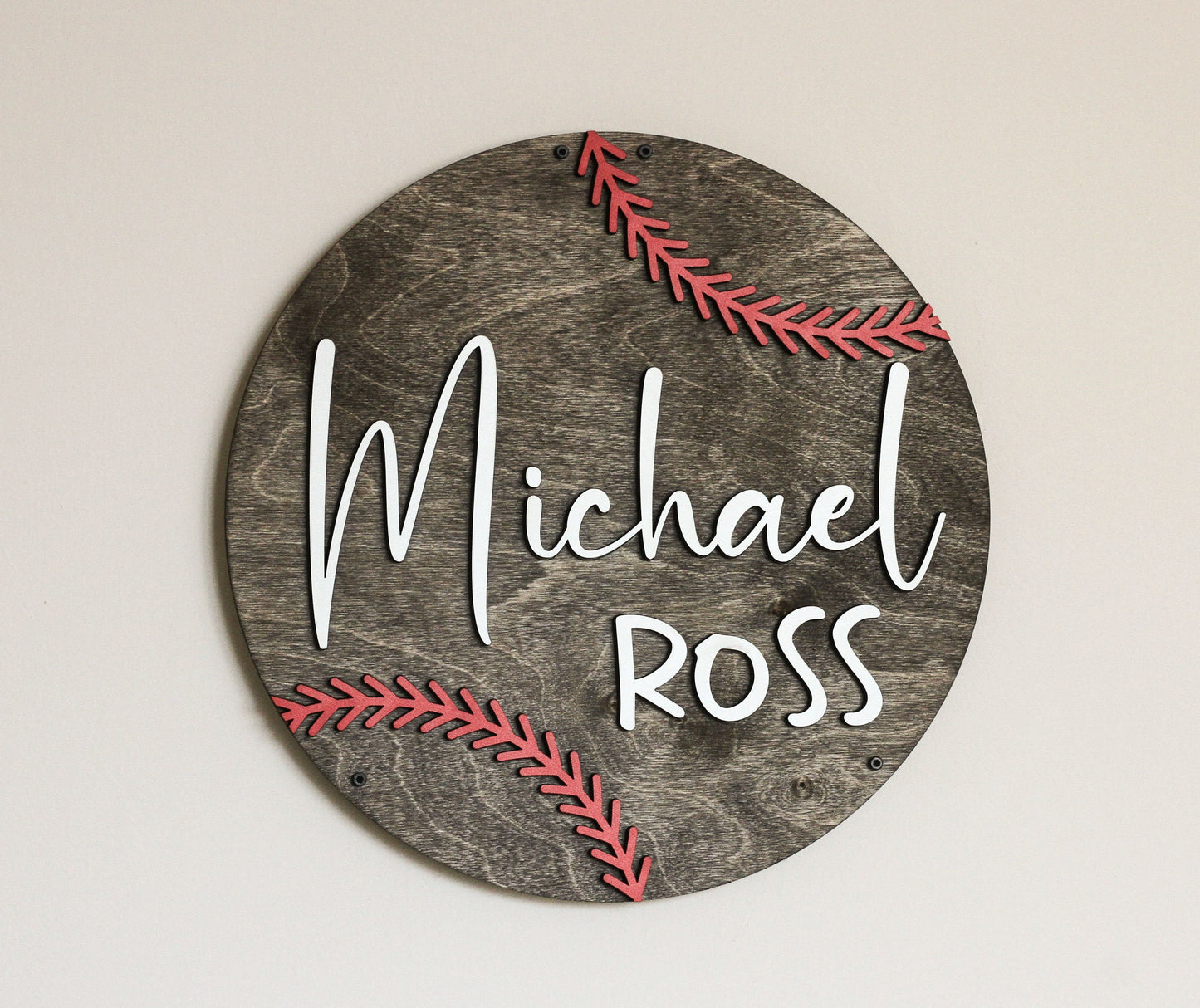 Baseball Name Sign l Nursery Decor l Kids Room Decor l Custom Baseball Name Sign l Baseball Baby Sign l Sports Nursery Decor l Round Sign