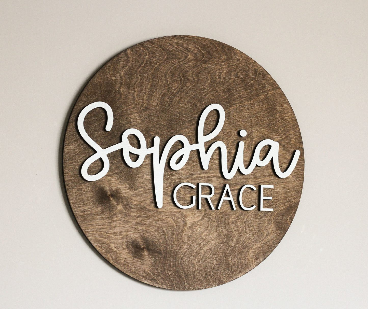 Round 3D Nursery Name Sign l Wooden Name Sign l Custom Wood Baby Sign l 12-36 inches Round Sign l Newborn Round Sign l Name Reveal