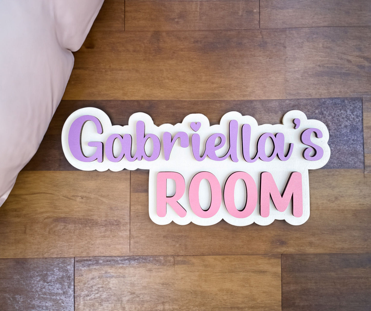 Room Sign for Door Kids l Outline Name Sign l Laser Cut Name Sign l Door Sign l Double Name Sign for Nursery l Kids Room Decor