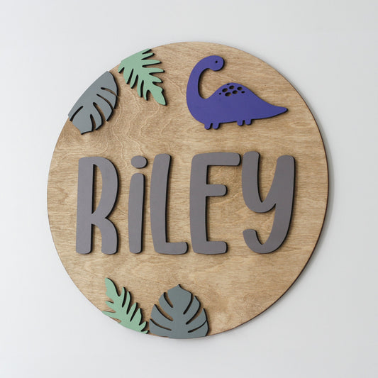 Custom Kid Name Sign l Dinosaur Theme  l Wooden Baby Name Sign l Newborn Name Sign l Baby Hospital Sign l Dinosaur Sign in for Baby Shower