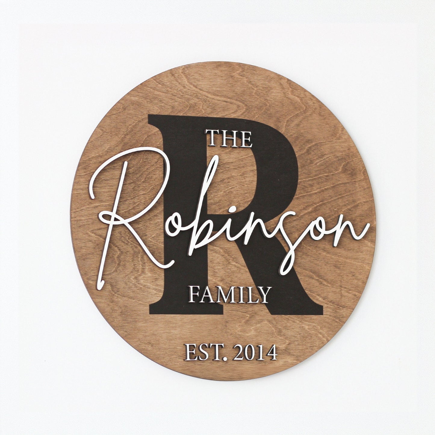 Round Last Name Sign, Round Wedding Sign, Established Sign, Family Gift, Custom Family Gift, Wood First  Home Gift