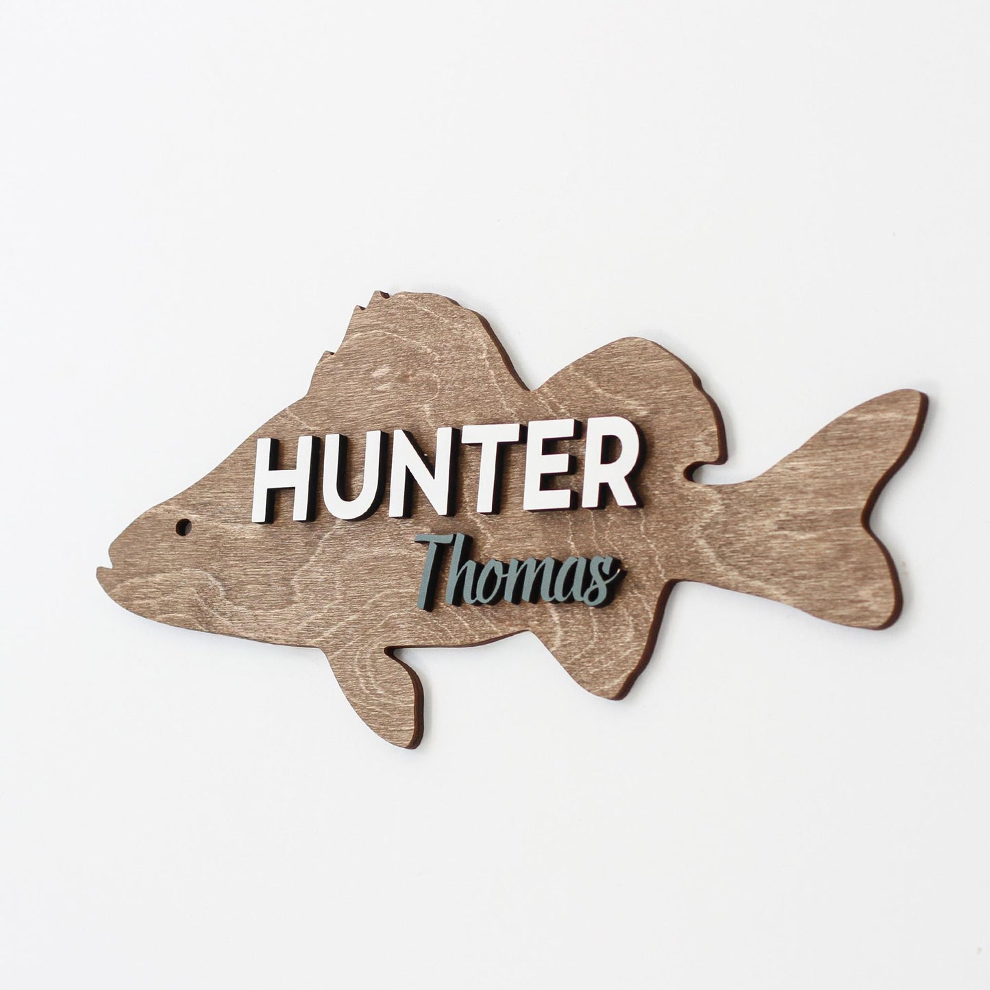 Custom 3D Wood Fishing Name Nursery Sign - Newborn Lake House Decor, Woodland Baby Shower Gift